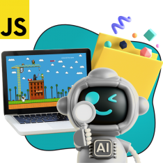 Язык программирования JavaScript + AI. Проектное обучение + геймификация + AI-помощники - КИБЕРшкола программирования для детей, компьютерные курсы для школьников, начинающих и подростков - KIBERone г. Марьино